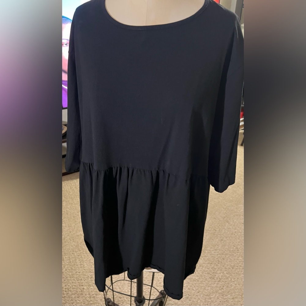 BooHoo Black Peplum Blouse women's Plus Size 28